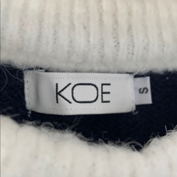 Crewneck Knit Dress, Small, White red navy - Picture 11 of 11